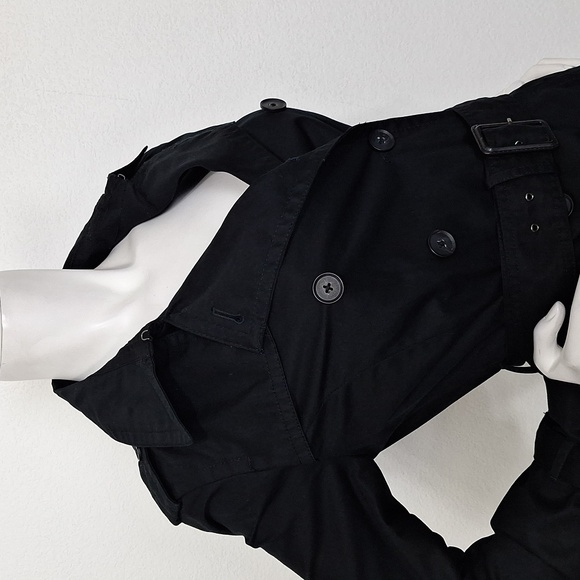 Banana Republic Black Capsule Career Wear Preppy Double Breasted Trench Coat- S - Picture 10 of 13